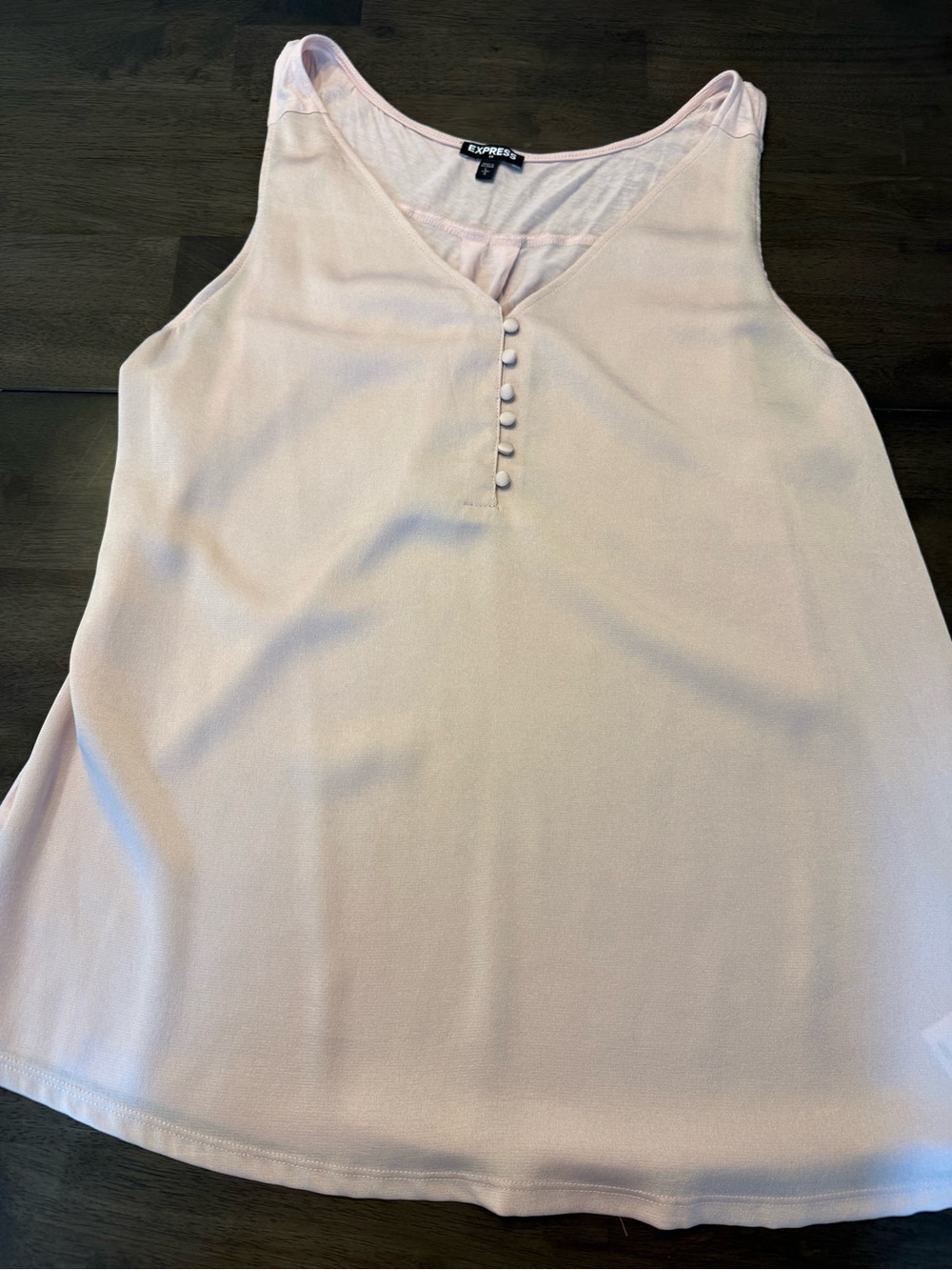 Express Pale Pink V-Neck Sleeveless Button-Front Camisole